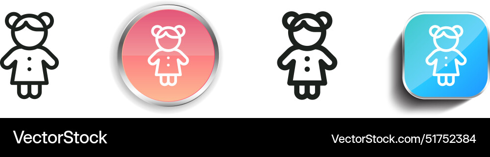 Baby icon thin linear regular and button style Baby icon thin linear regular and button style vector image