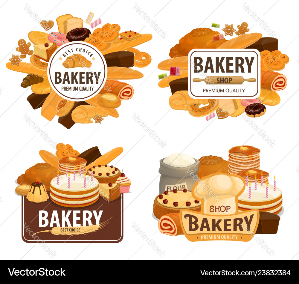 Bäckerei Shop Kuchen patisserie Gebäck Desserts Bäckerei Shop Kuchen patisserie Gebäck Desserts vektorbild