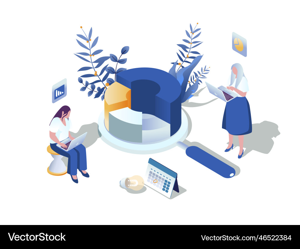 Big data analytics concept 3d isometric web scene Big data analytics concept 3d isometric web scene vector image