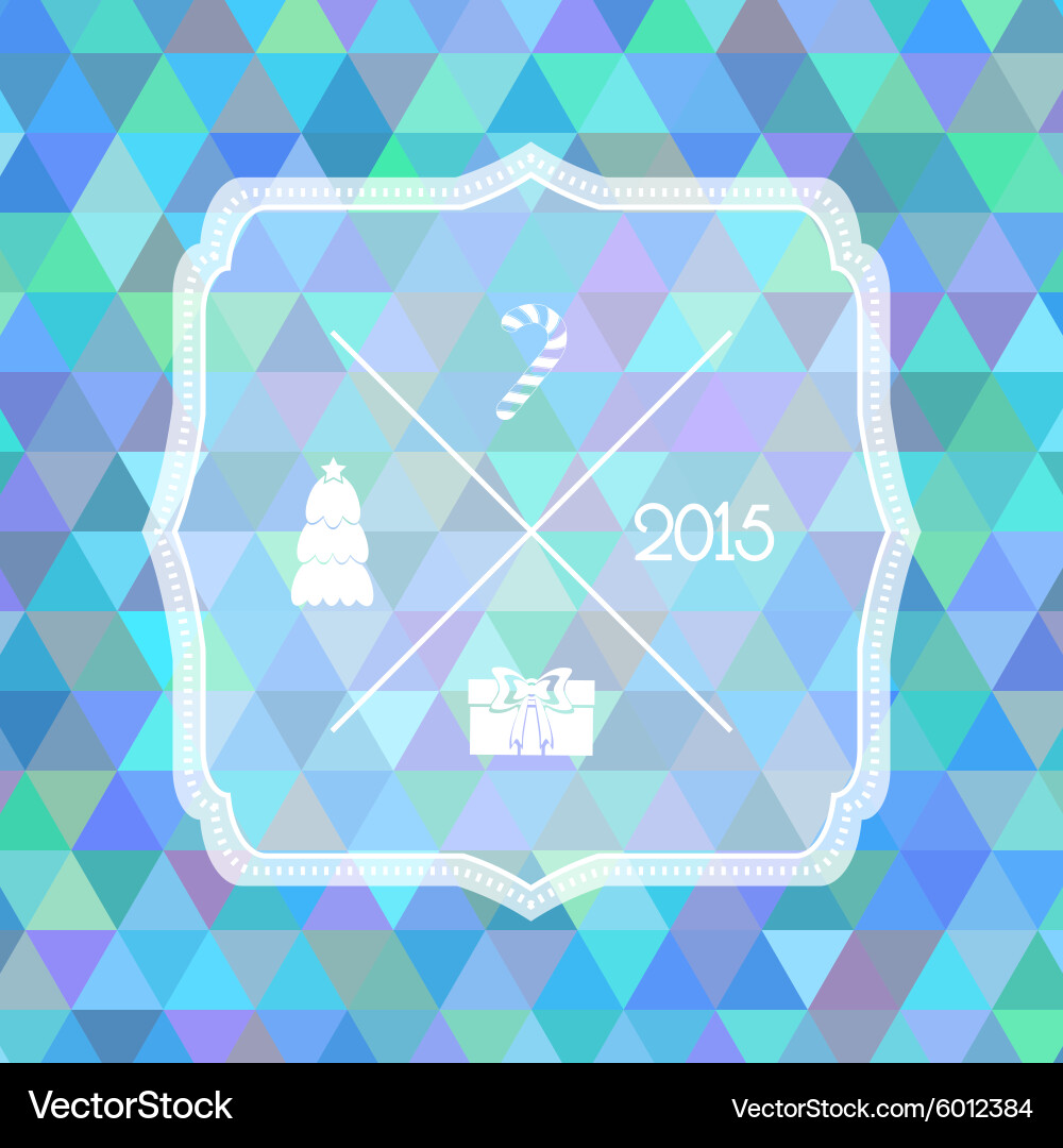 Christmas label multicolored triangular background Vector Image