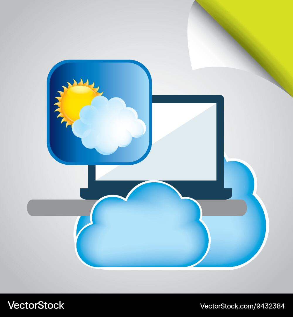Cloud computing design vector image