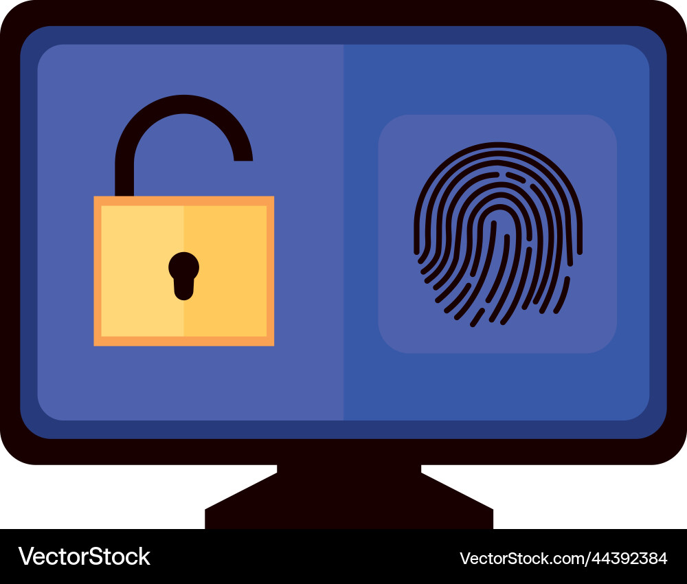 Cyber security computer vector image