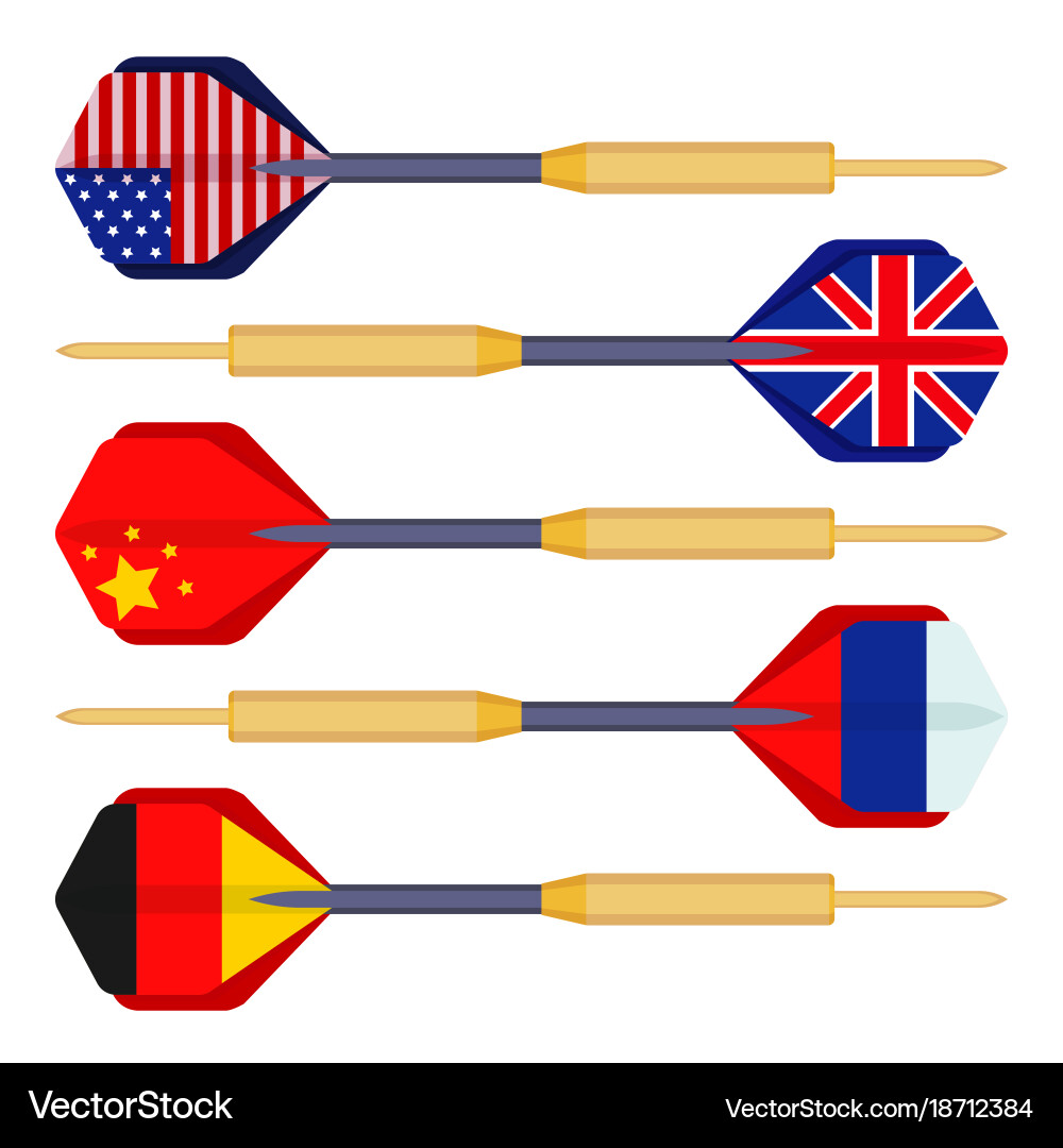 Dart Arrows with Country Flags vector image