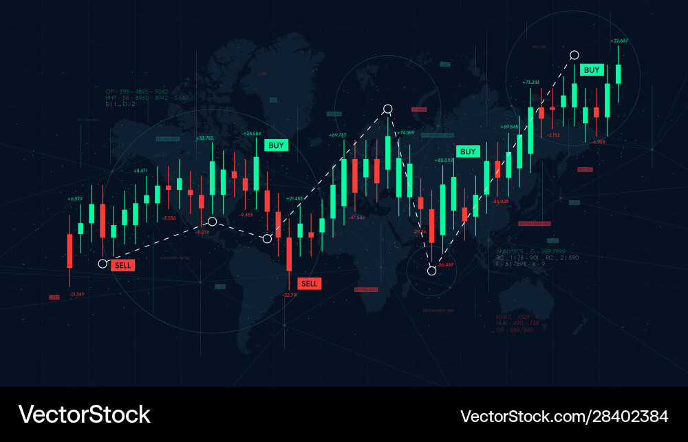 Dashboard graph forex statistics business vector image