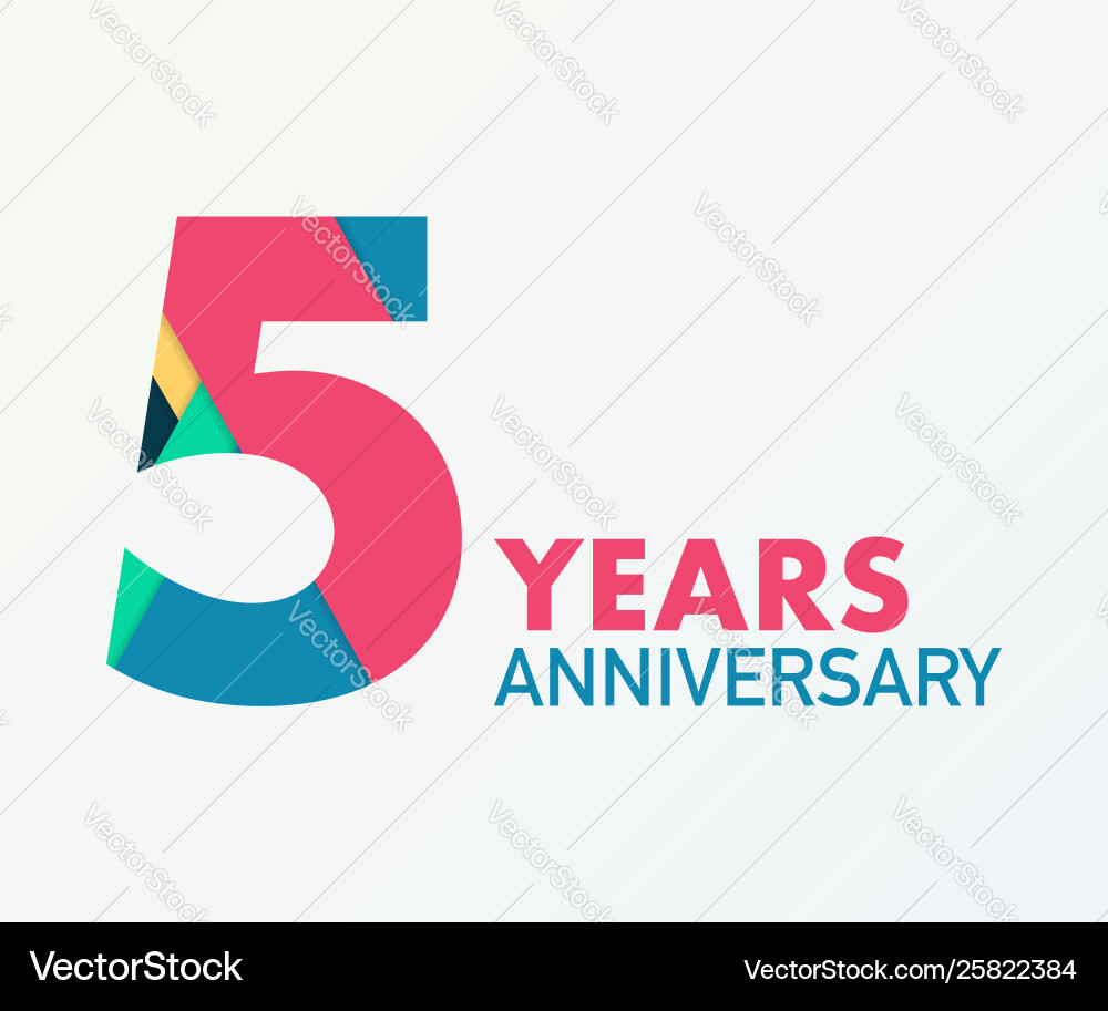 Five Year Anniversary Emblem vector image