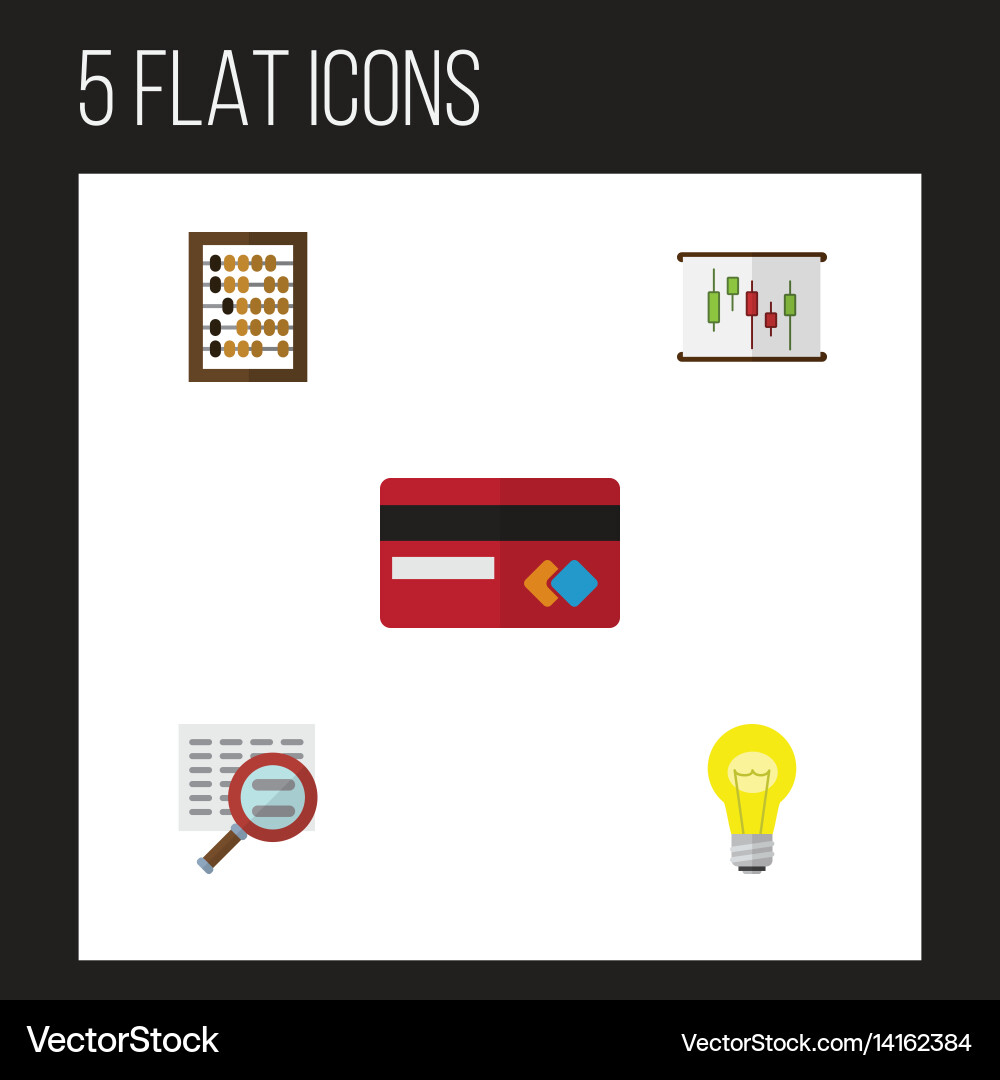 Flat gain set of scan payment counter and other Vector Image
