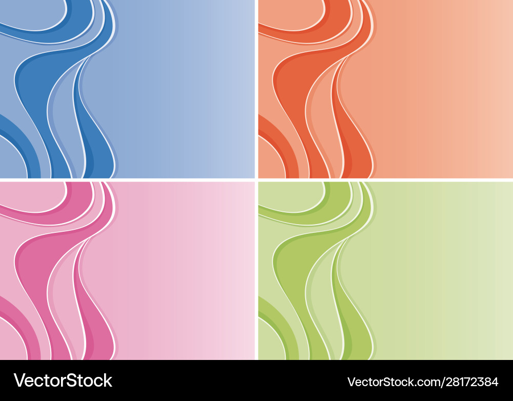 Four abstract background in different colors vector image