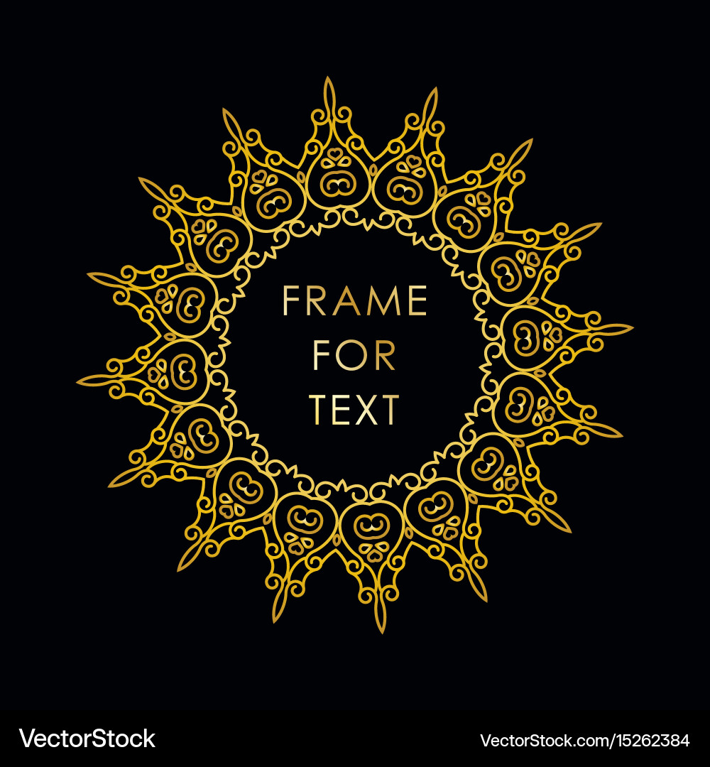 Frame in outline style on black background Vector Image