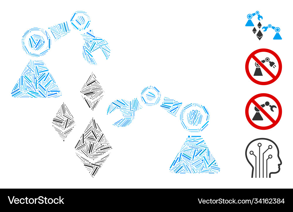 Hatch ethereum mine robotics icon mosaic Vector Image