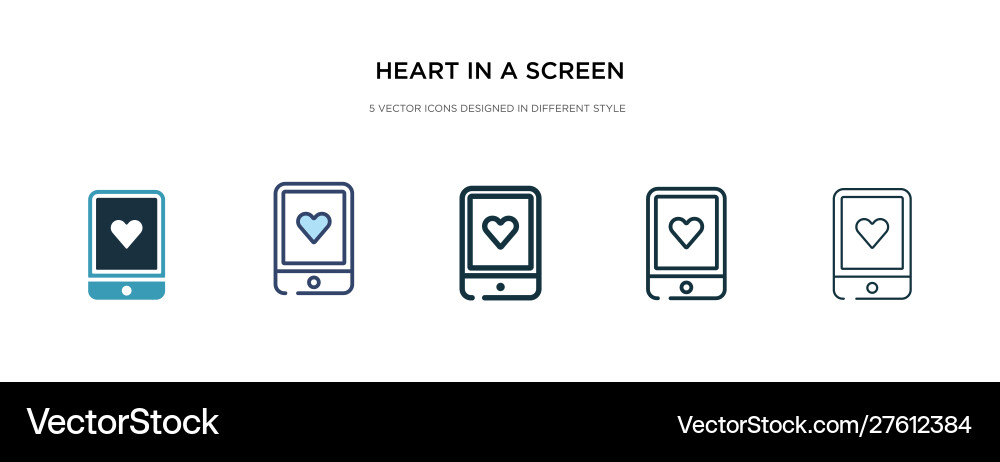 Heart in a screen icon different style two Heart in a screen icon different style two vector image