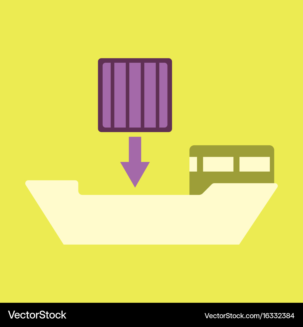 Icon in flat design container loading vector image