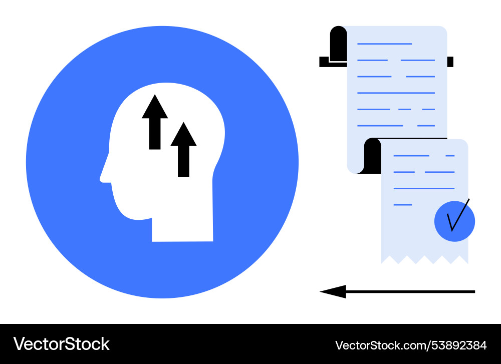 Mind growth and documentation process in simple Mind growth and documentation process in simple vector image