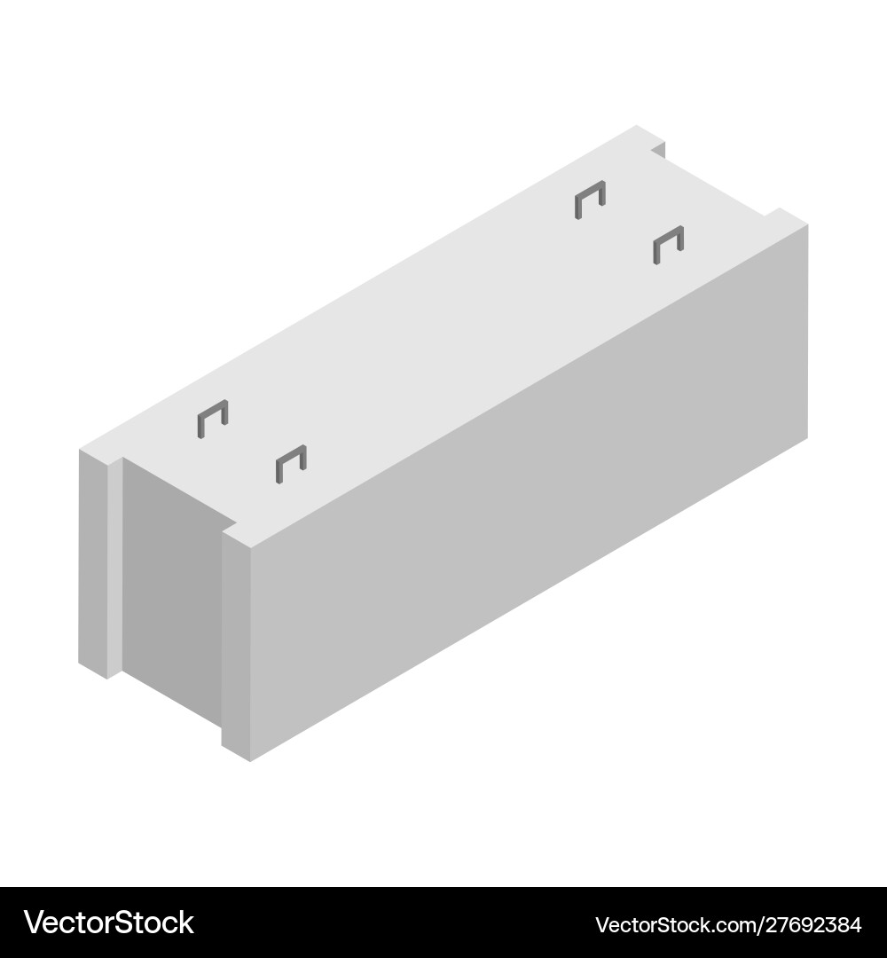 Precast concrete block isometric view isolated Precast concrete block isometric view isolated vector image