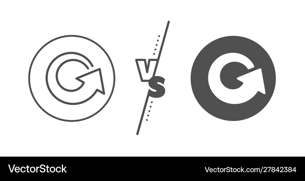 Reload arrow line icon update arrowhead vector image