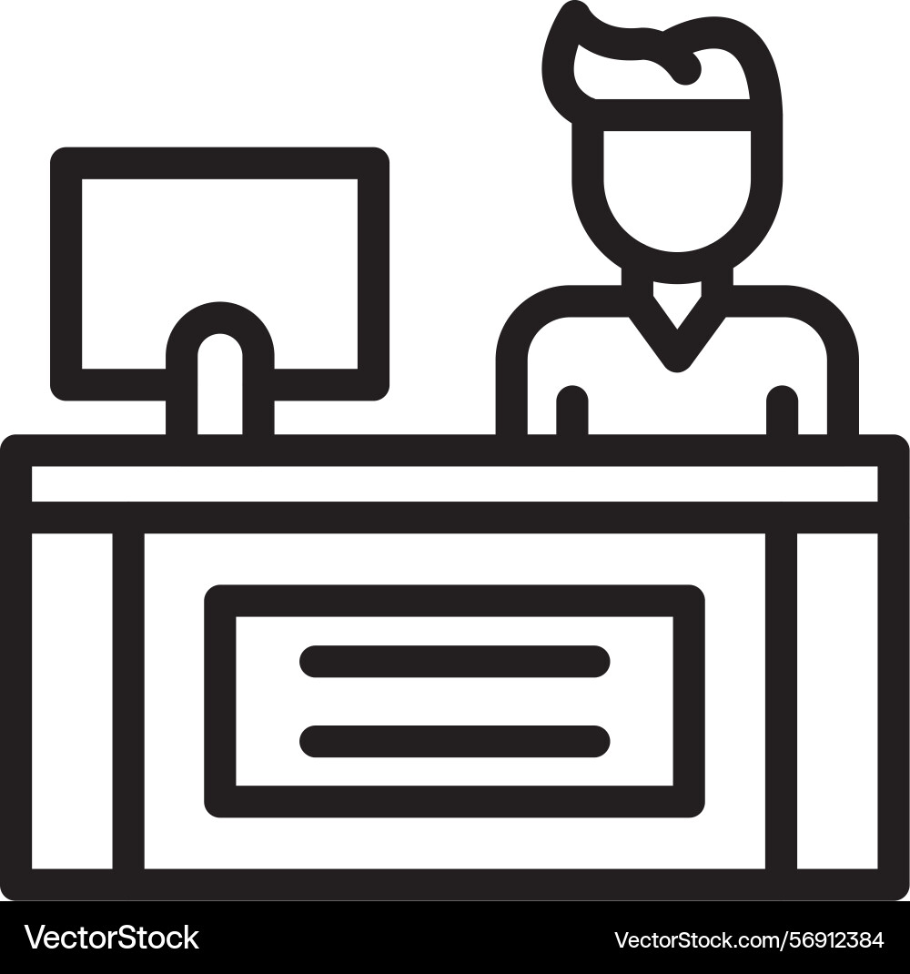 Service desk linear style icon design vector image