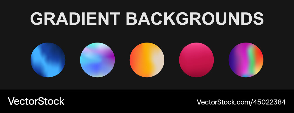 Set of 5 different gradient texture backgrounds Set of 5 different gradient texture backgrounds Vector Image