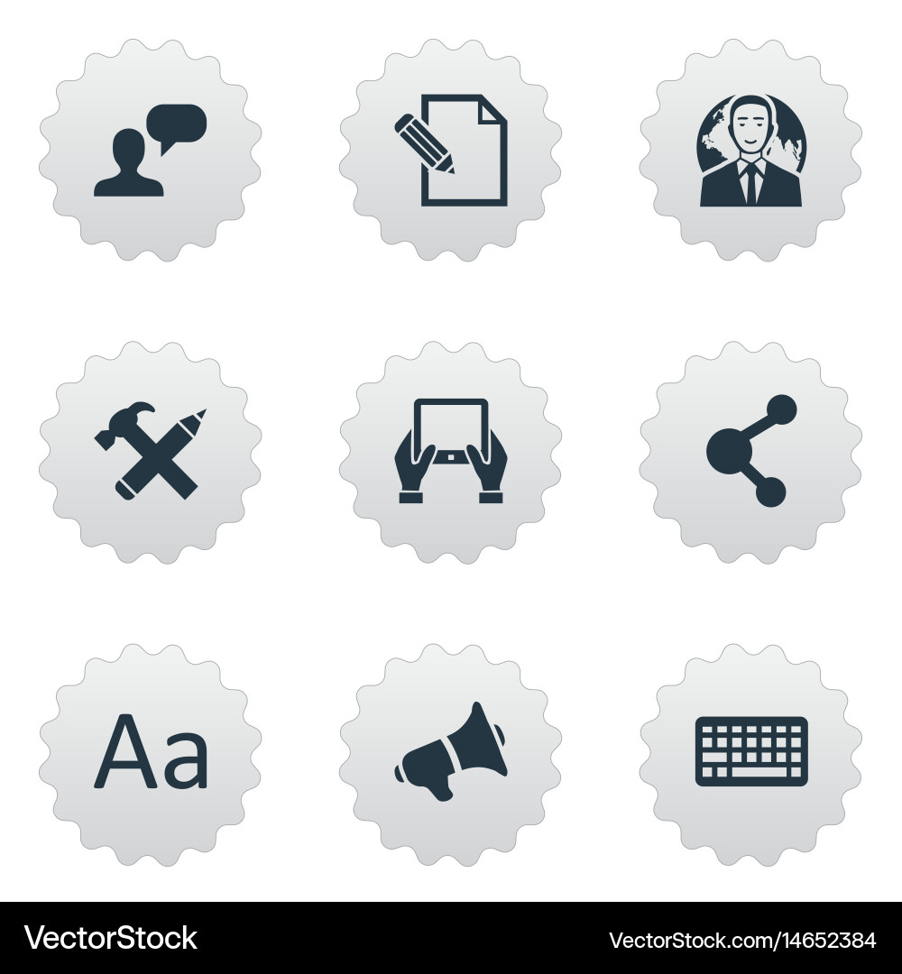 Set of simple user icons vector image