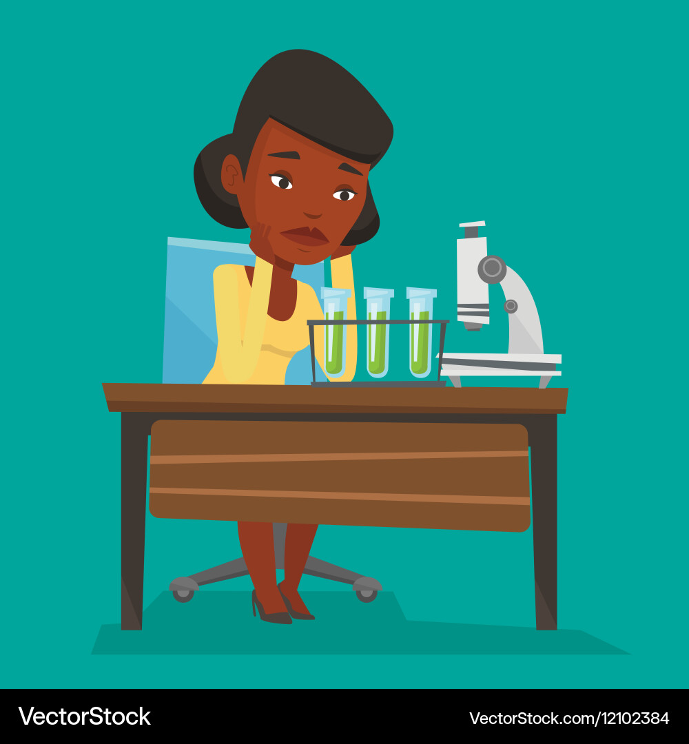 Student working at laboratory class Vector Image