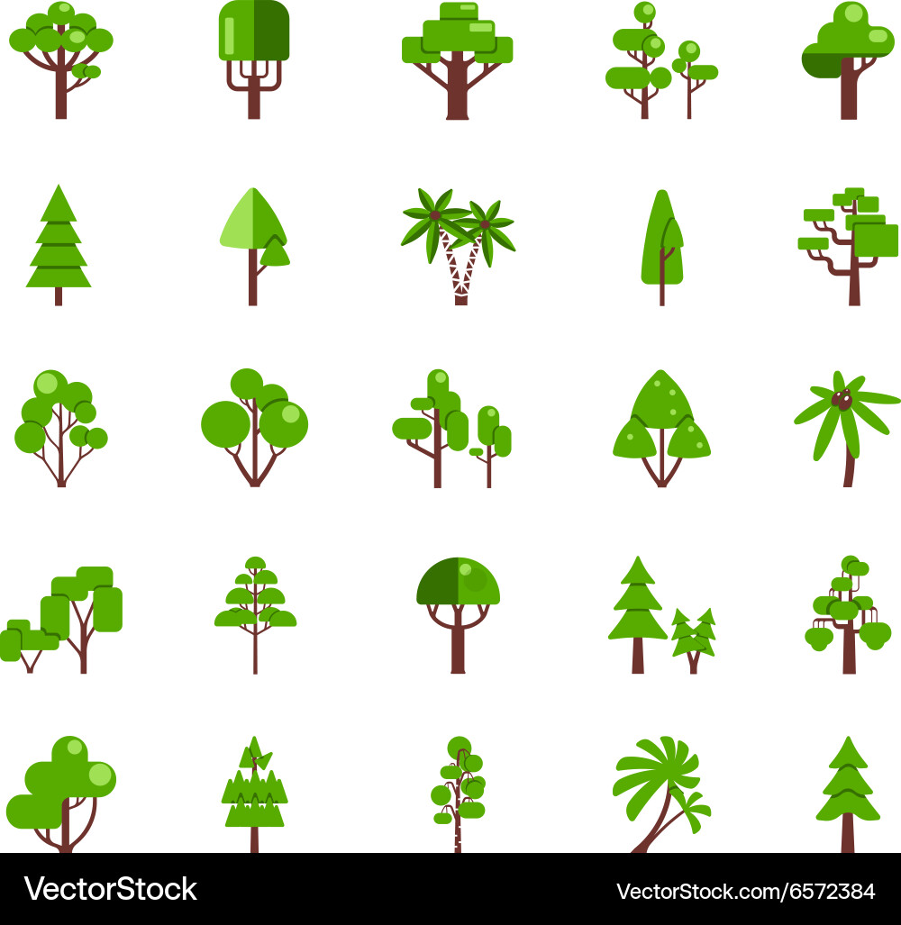 Tree set collection vector image