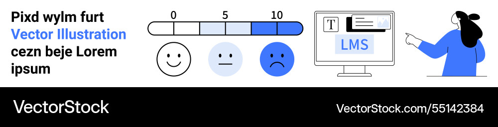 User experience rating scale with instructor Vector Image