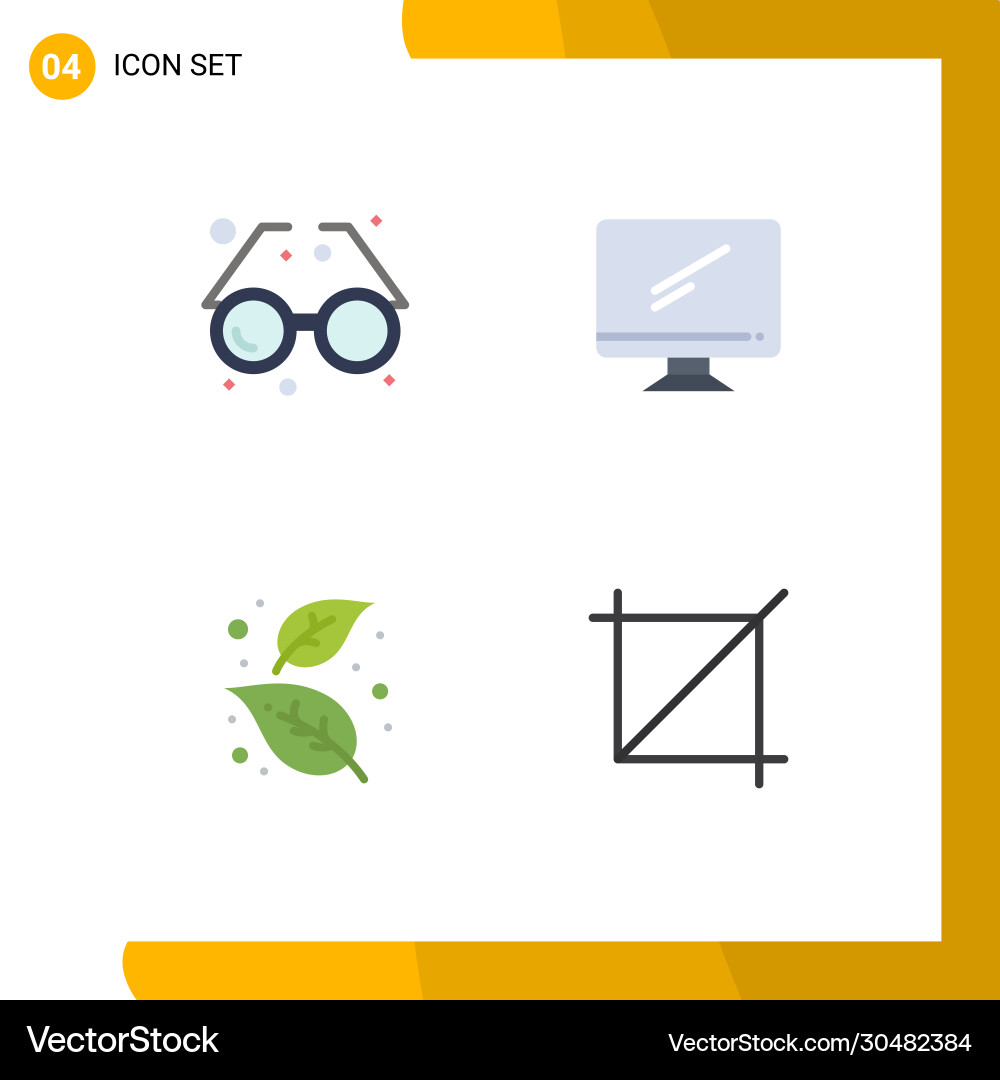 User interface pack 4 basic flat icons Vector Image