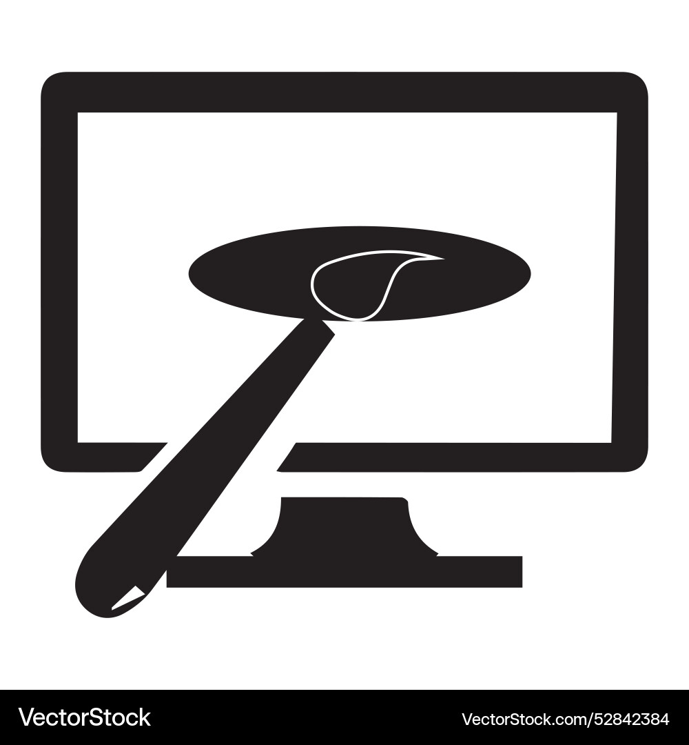 Writing icon on monitor symbol design Writing icon on monitor symbol design Vector Image