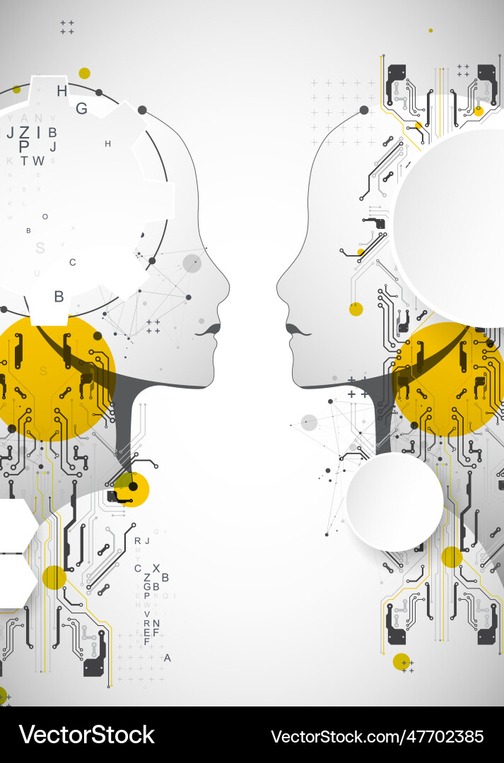 Artificial intelligence technical background Artificial intelligence technical background vector image