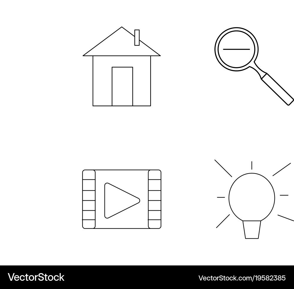 Basic elements outline icons set linear icon vector image