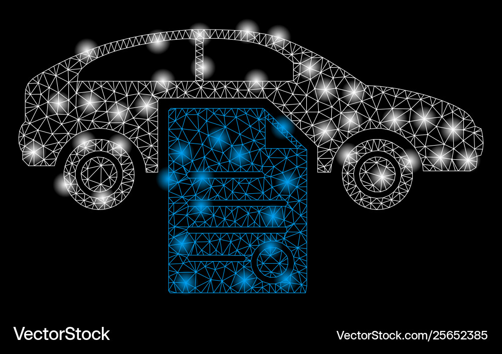 Bright mesh carcass car sale contract with light Bright mesh carcass car sale contract with light vector image