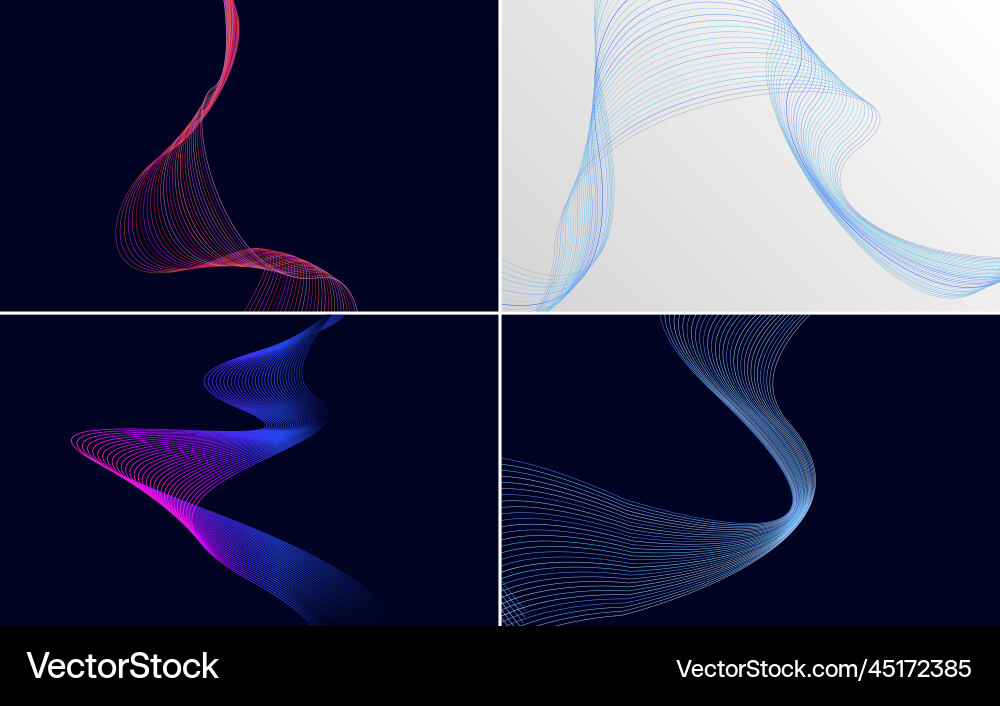 Collection of geometric minimal lines pattern set Vector Image
