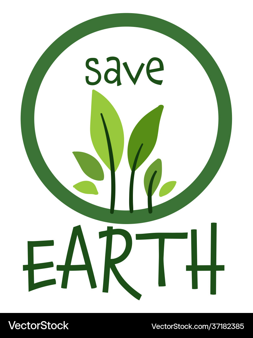 Earth Protection Banner - Save the Planet Vector Image