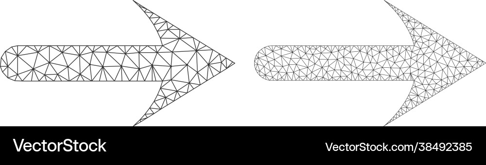 Forward arrow icons - triangular mesh Forward arrow icons - triangular mesh vector image