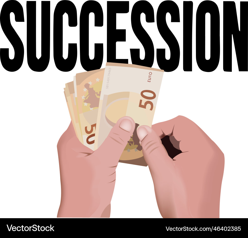 Hands that count currency spent by inheritance Vector Image