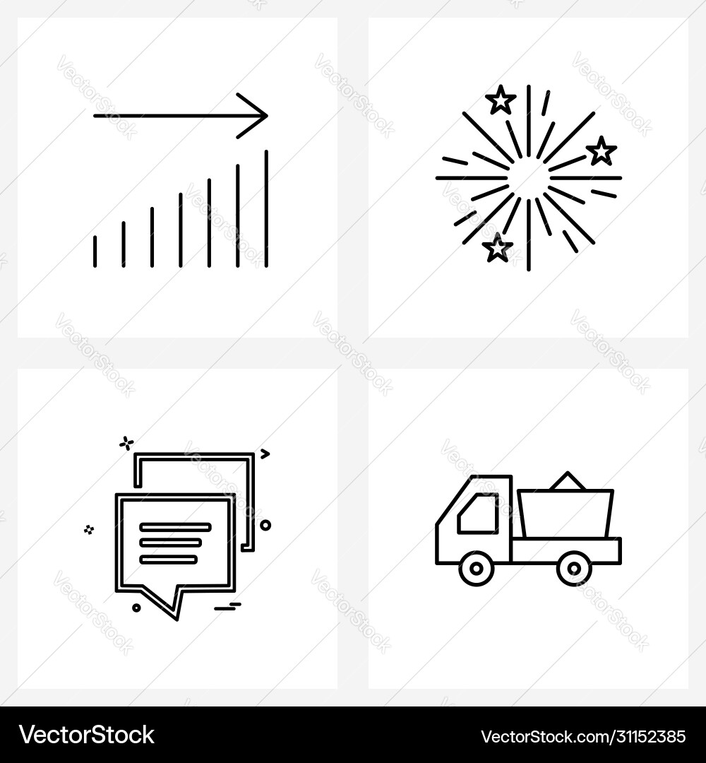 Isolated symbols set 4 simple line icons Vector Image