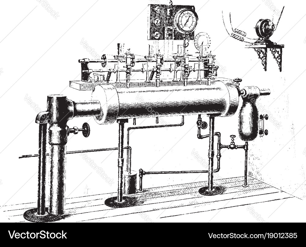 Mercury column for calibrating indicator springs Vector Image