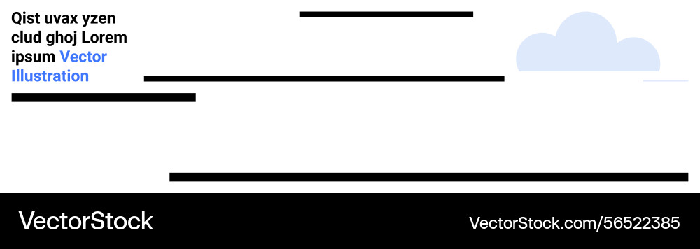 Minimalist cloud design with text and horizontal Minimalist cloud design with text and horizontal vector image