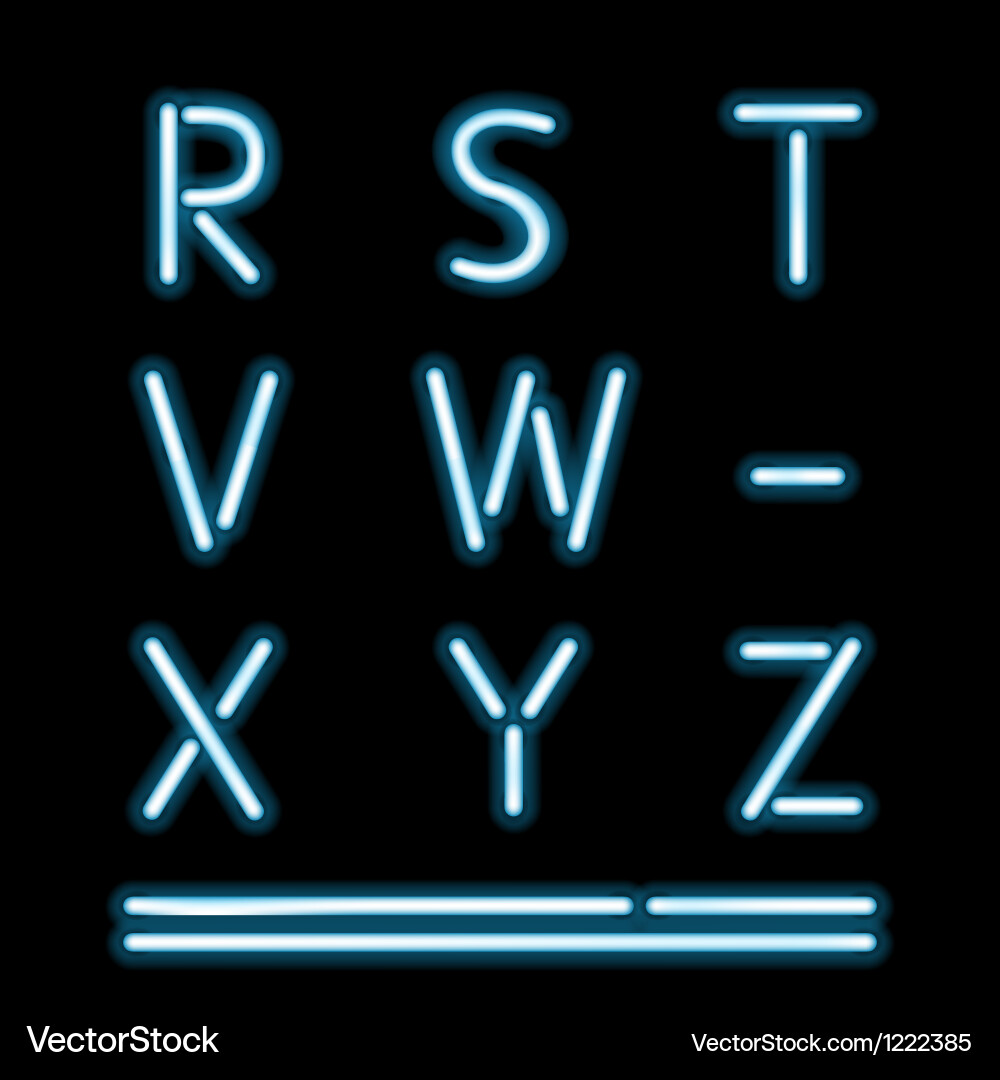 Neon Alphabet Letters - Tube Style Vector Image