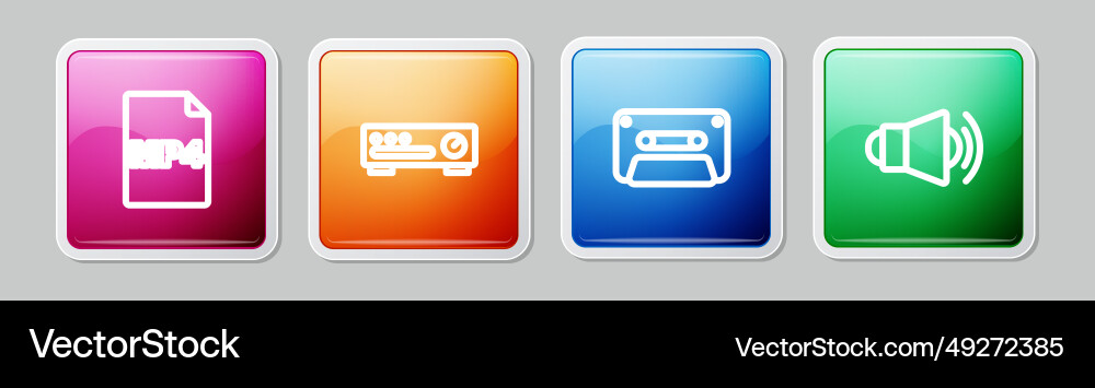 Set line mp4 file document sound mixer controller Set line mp4 file document sound mixer controller Vector Image