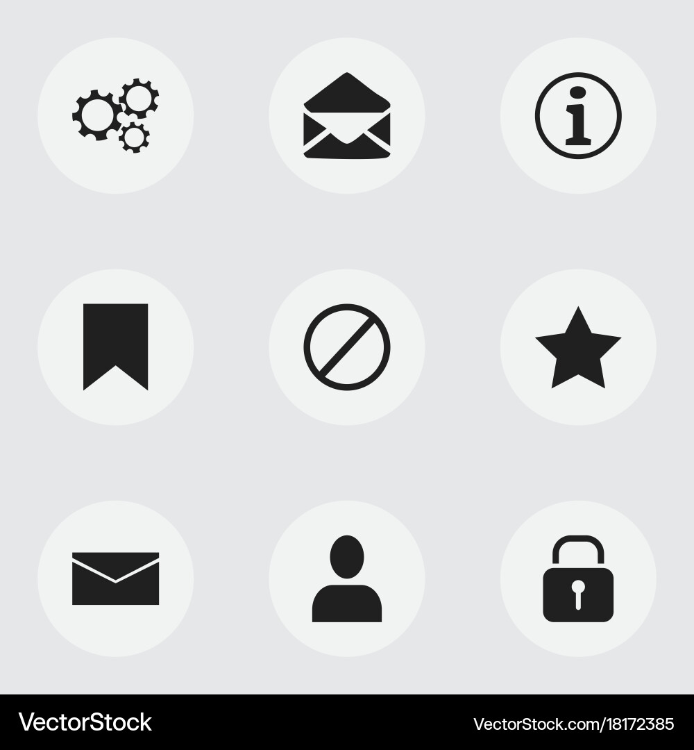 Set of 9 editable internet icons includes symbols vector image