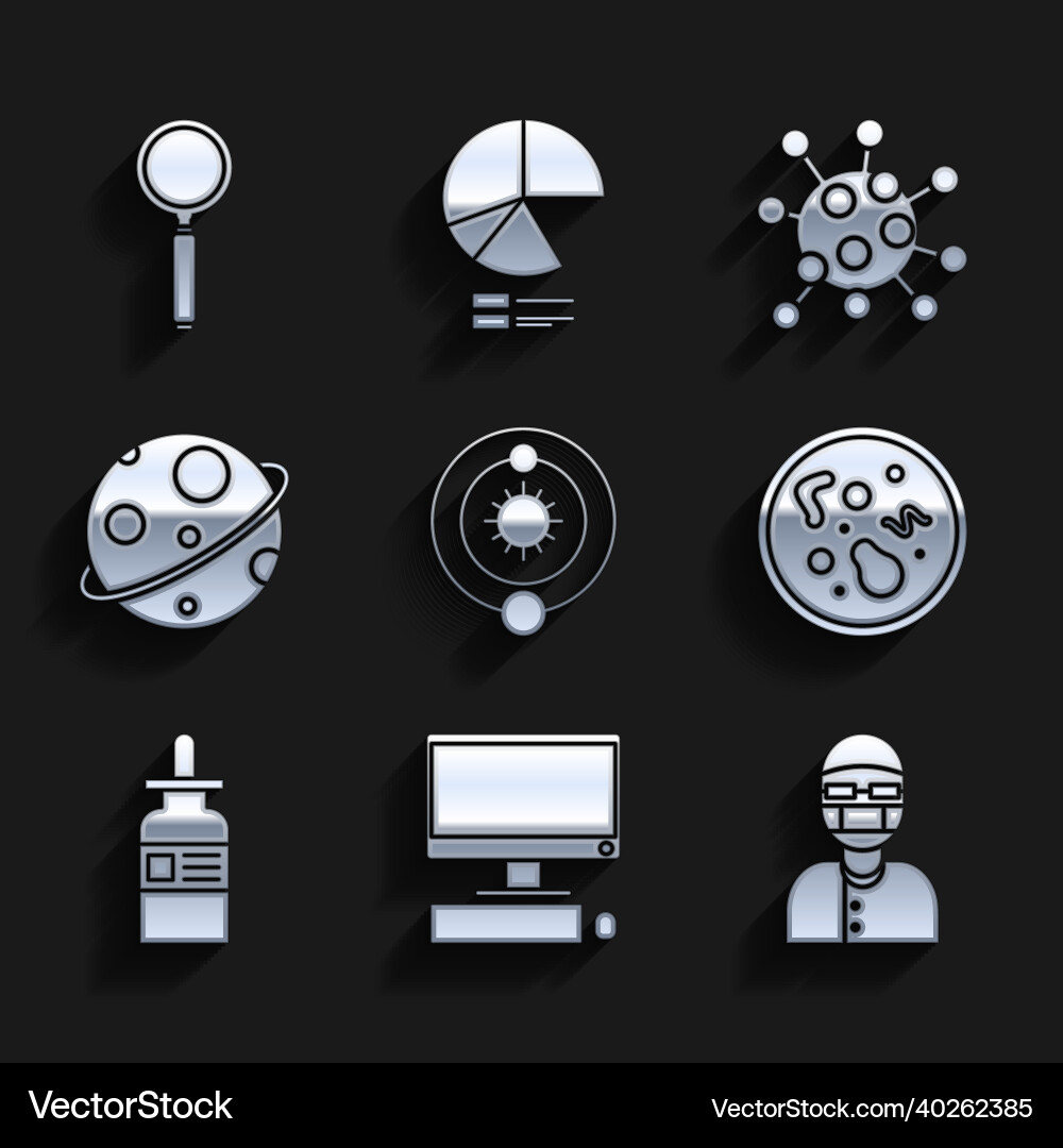 Set solar system computer monitor with keyboard Set solar system computer monitor with keyboard vector image