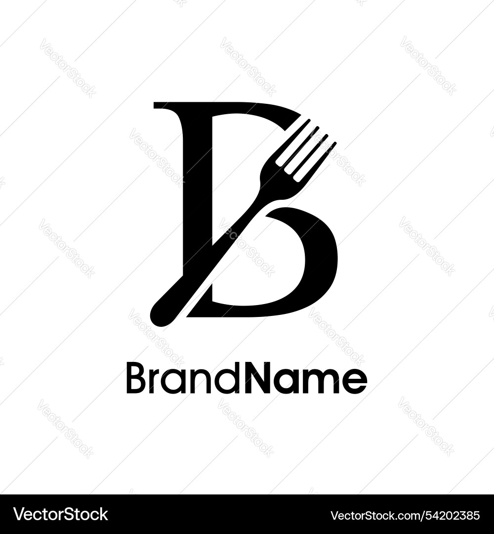 Simple and unique initial b fork logo Simple and unique initial b fork logo Vector Image
