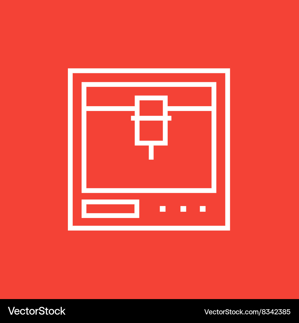 Tree d printing line icon vector image