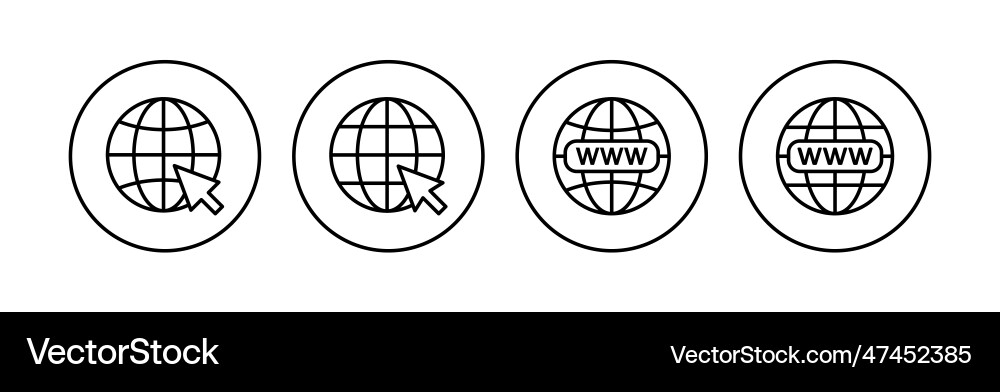 Web icon set go to click vector image
