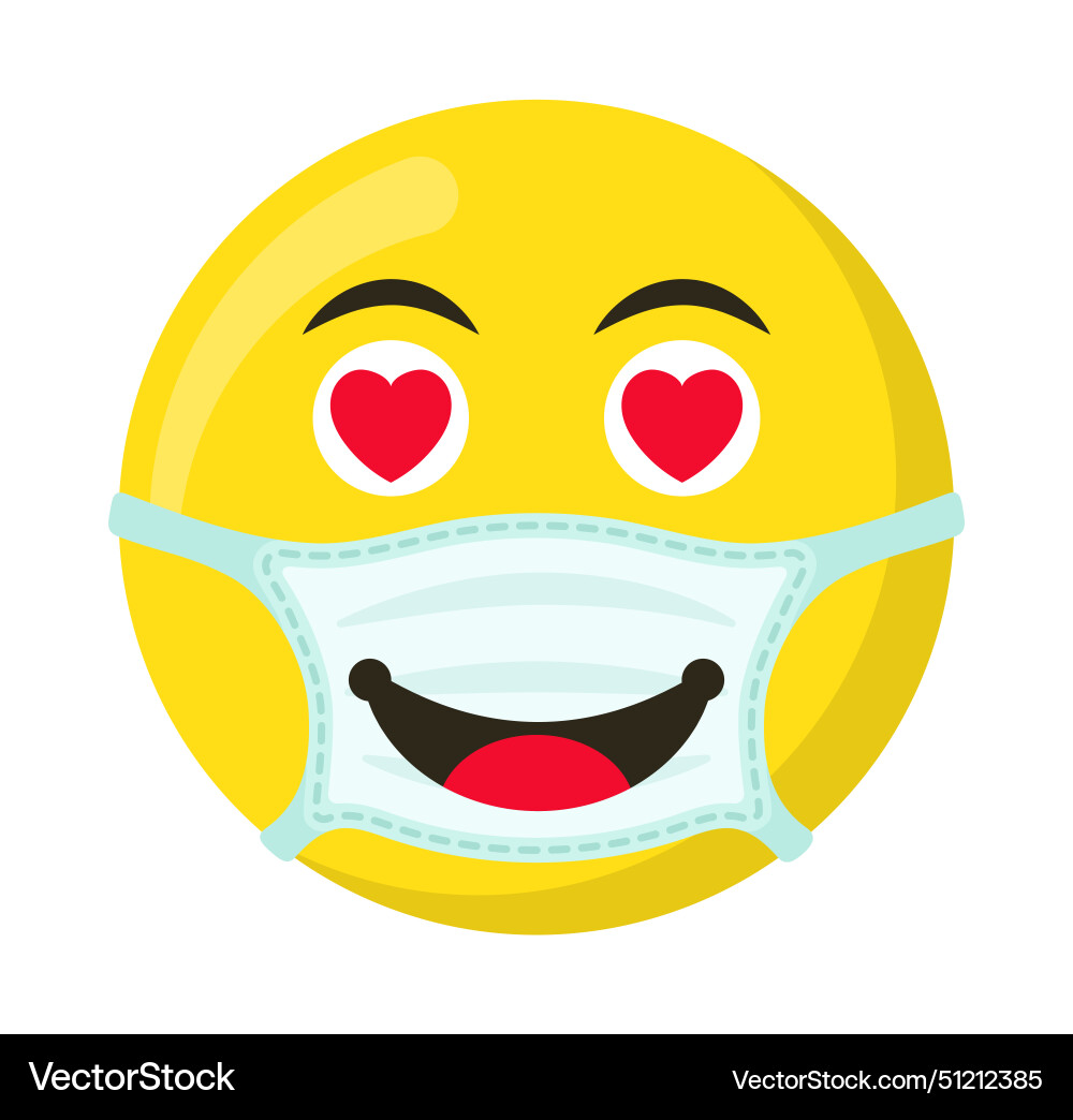 Yellow emoticon and emoji smile in the medical Yellow emoticon and emoji smile in the medical vector image