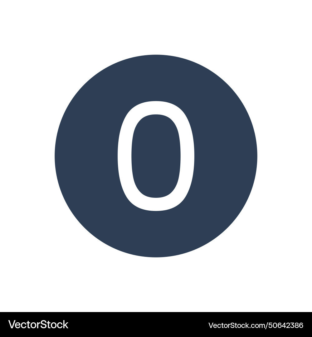 0 icon numeric number inside circle two vector image