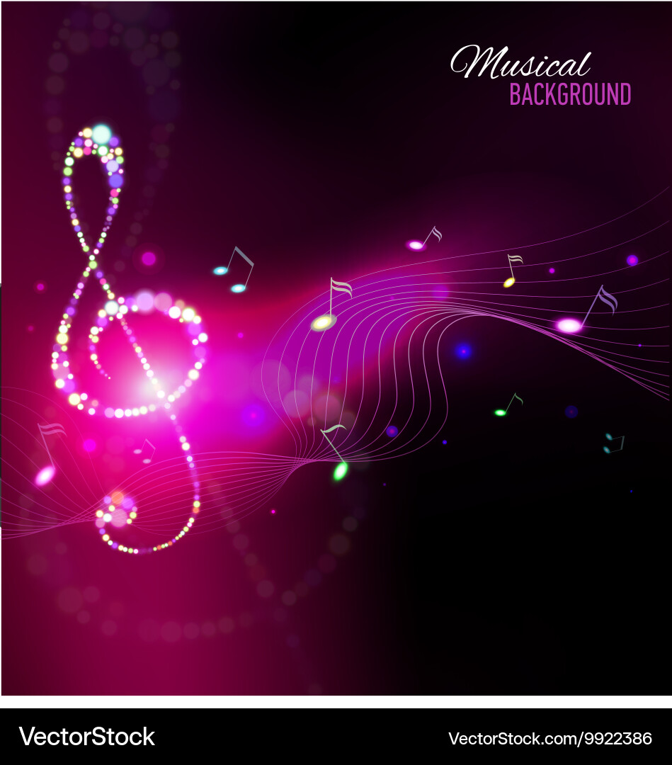 Abstract background with music notes vector image