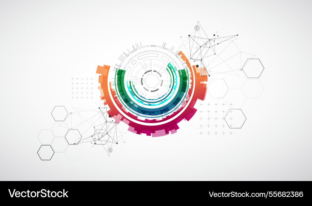 Abstraction on the theme of tech circles Abstraction on the theme of tech circles vector image