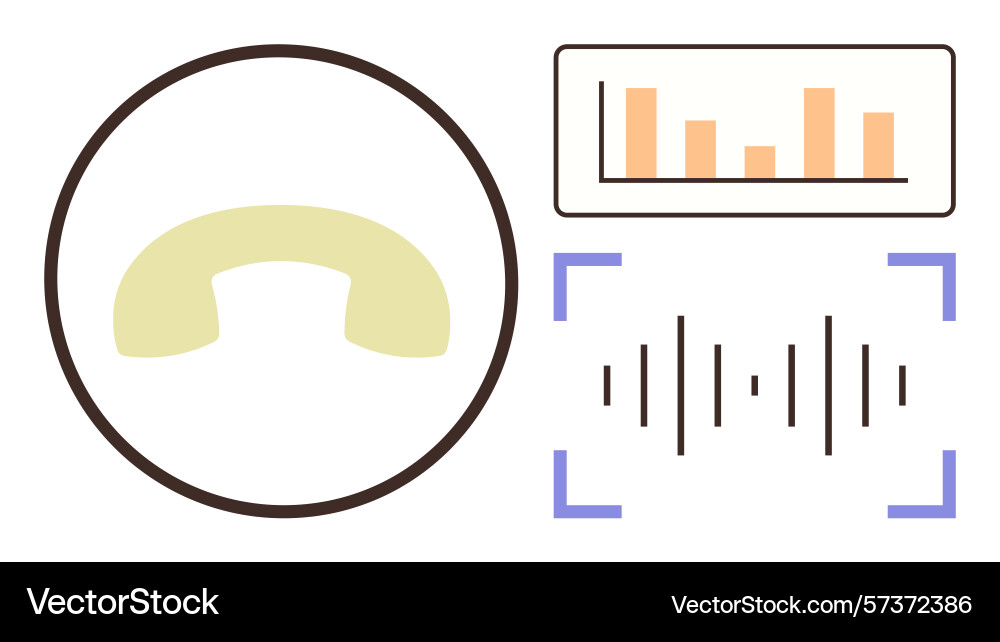 Analyzing phone call data with sound wave and bar Analyzing phone call data with sound wave and bar Vector Image