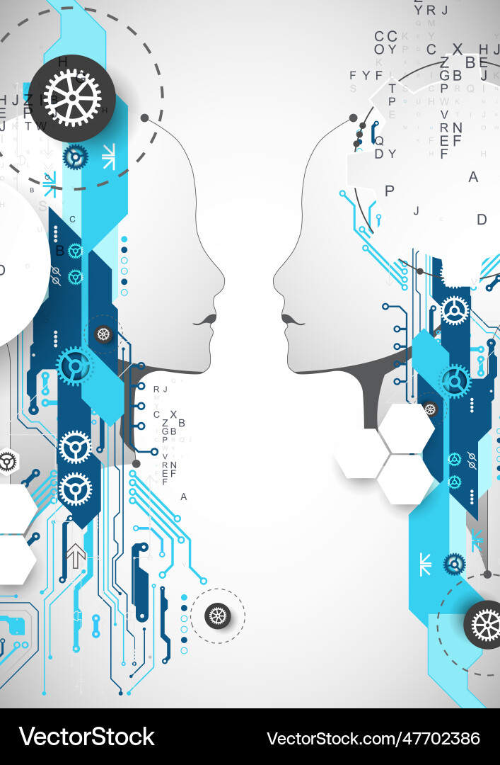 Artificial intelligence technical background Artificial intelligence technical background Vector Image