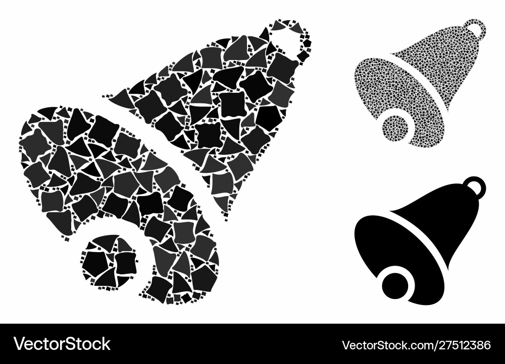Bell composition icon humpy elements Bell composition icon humpy elements vector image